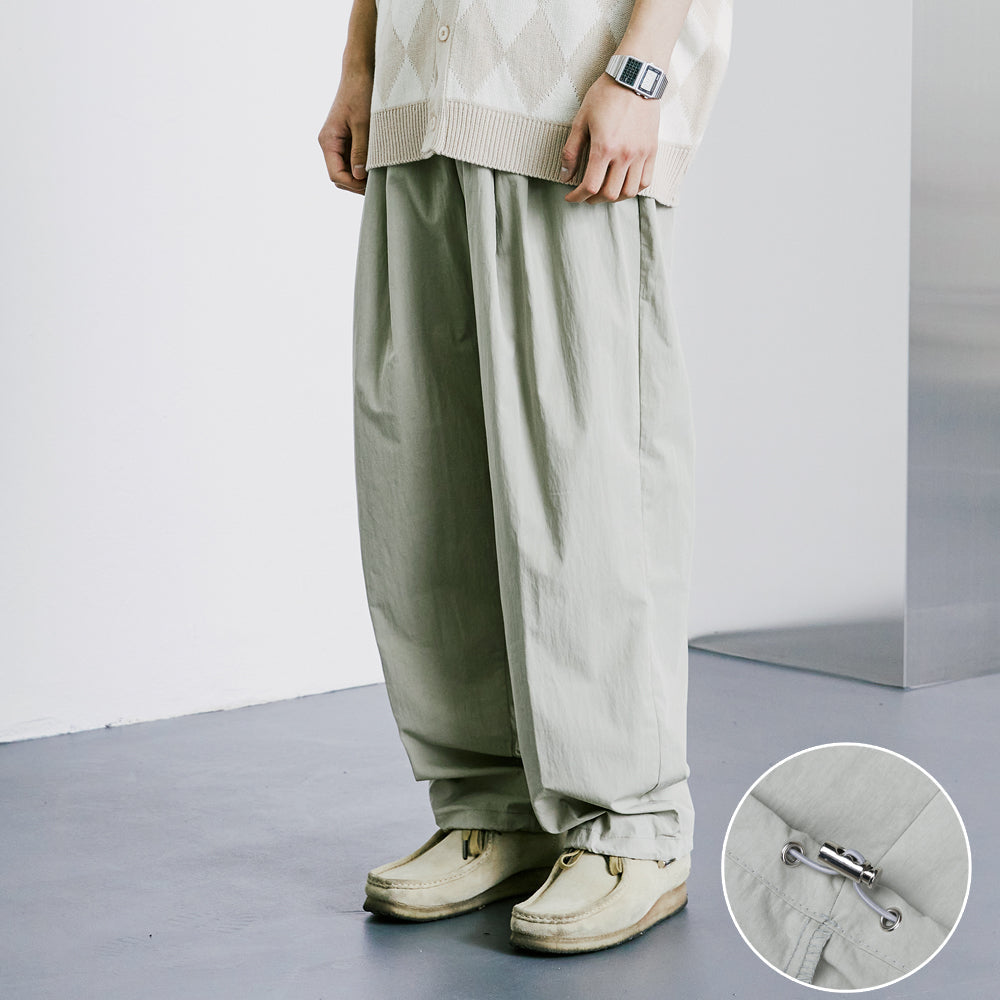 NYLON 2WAY WIDE CURVE FIT BANDING PANTS L