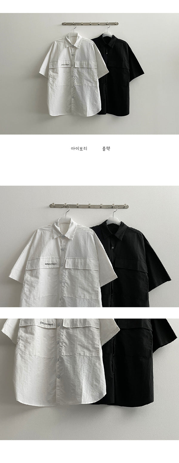 Latu Pocket Snap Short-Sleeved Shirt Jacket