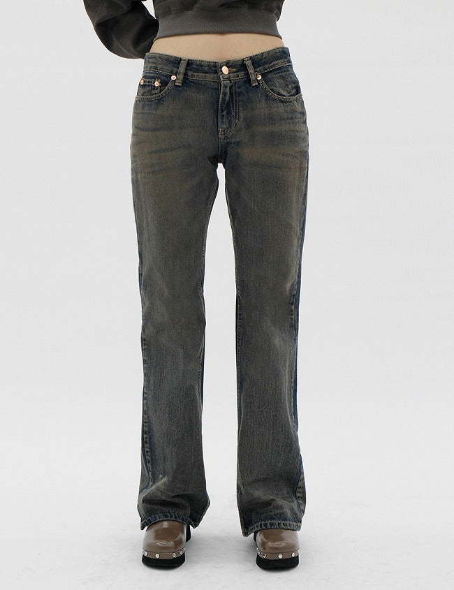 no.3003 Mocha Bootcut Denim Pants