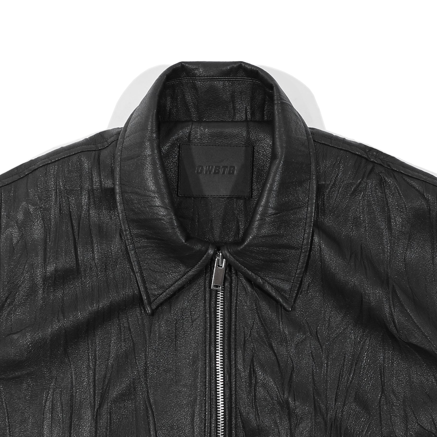 WRINKLE LEATHER SINGLE JACKET BLACK