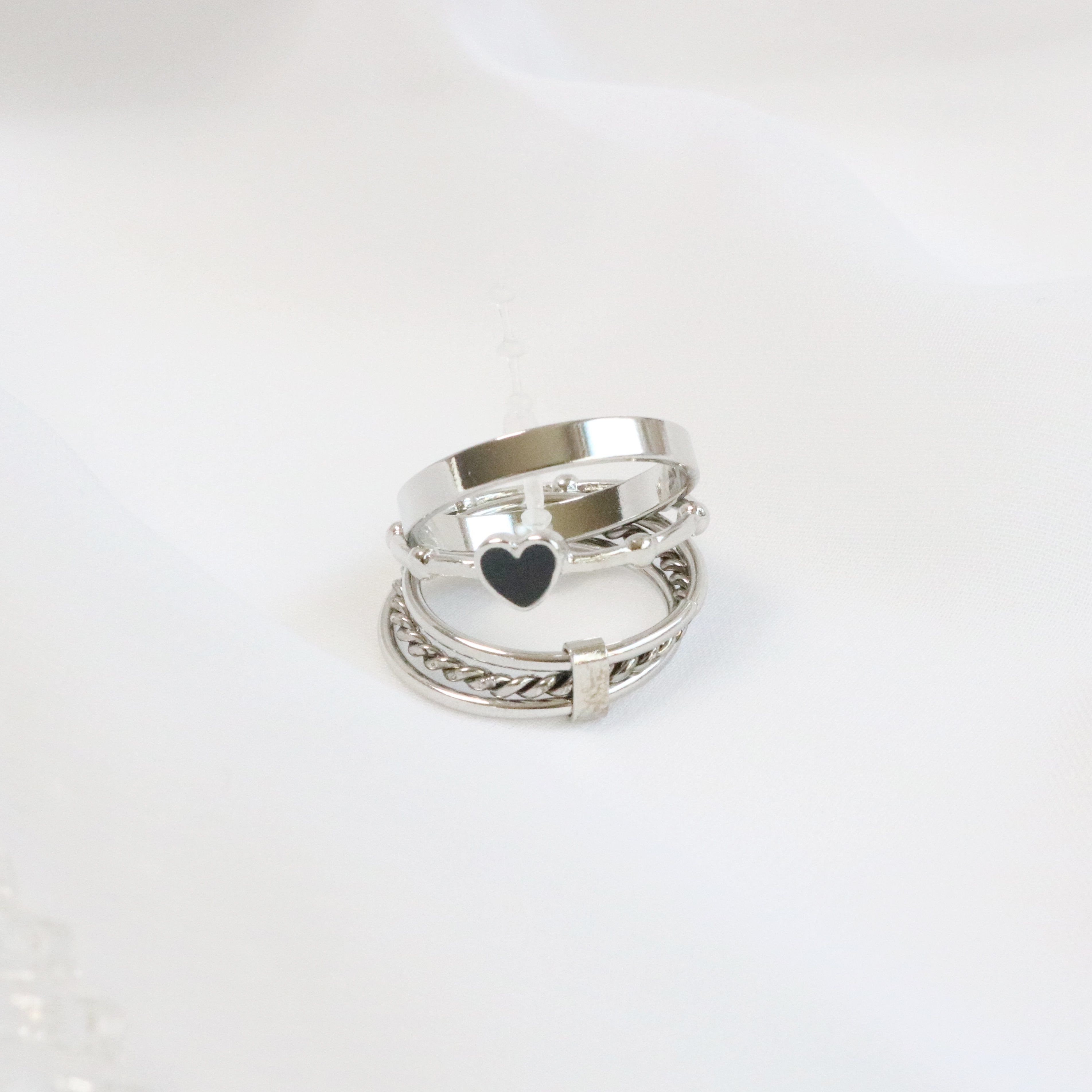 Mood heart layered ring (2 color)