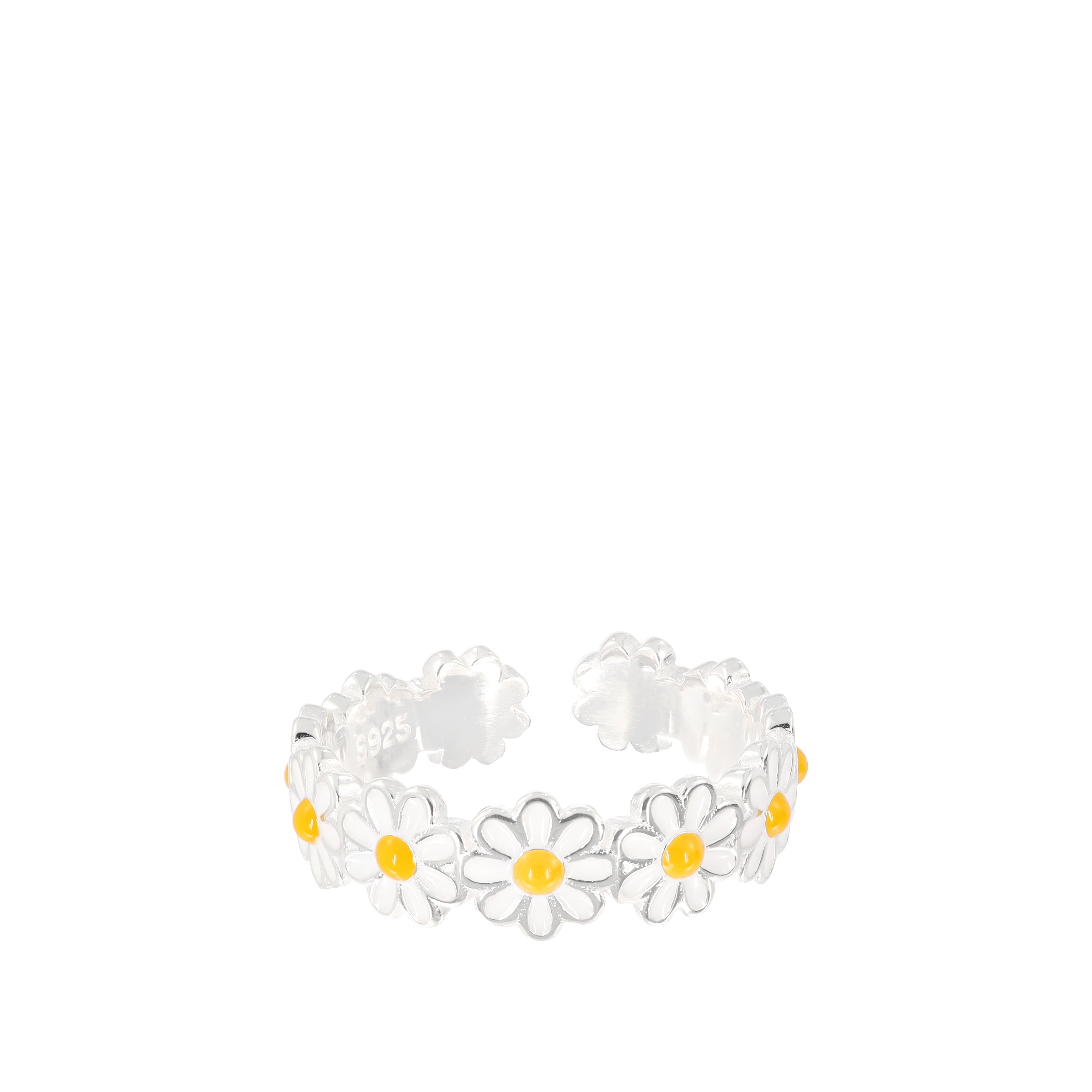 Daisy Flower Silver Ring