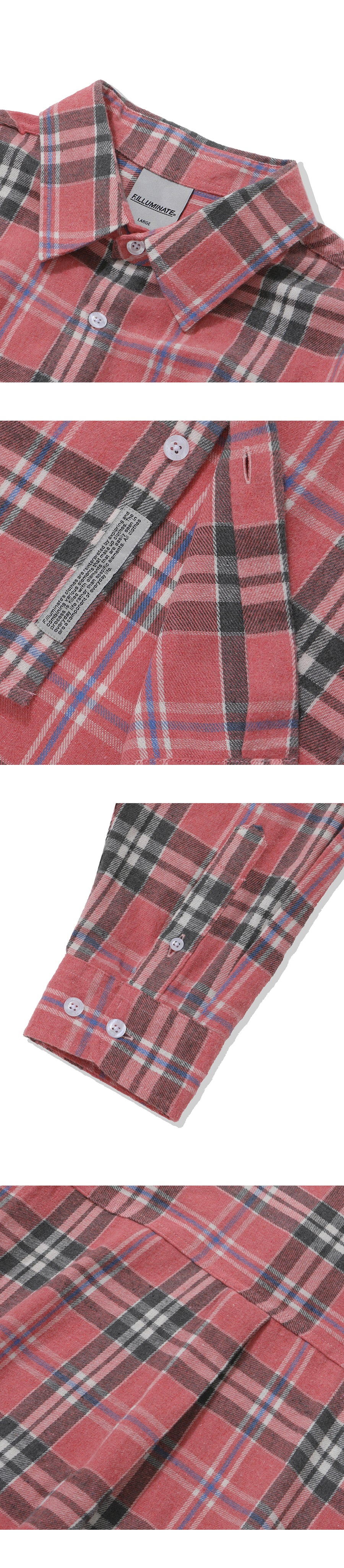 Overfit Forest Check Shirt-Pink