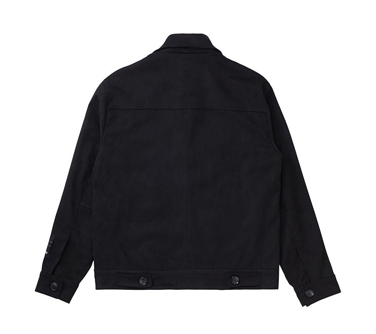 Suede wide pocket jacket