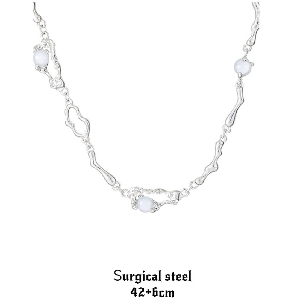 Surgical Steel Emerald Waterdrop Chain Necklace