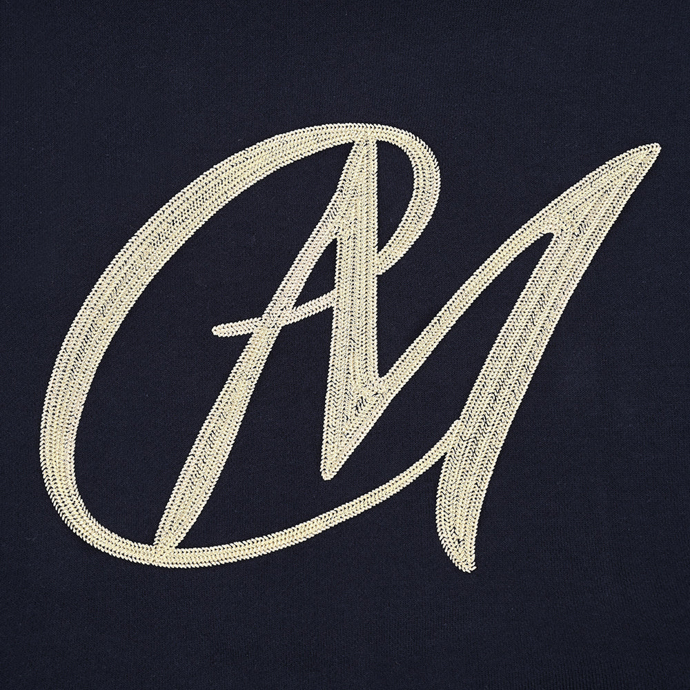 MM Logo Embroidery Hoodie in navy