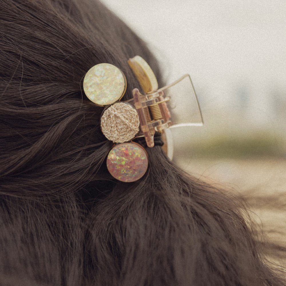 Opal glitter hair clip