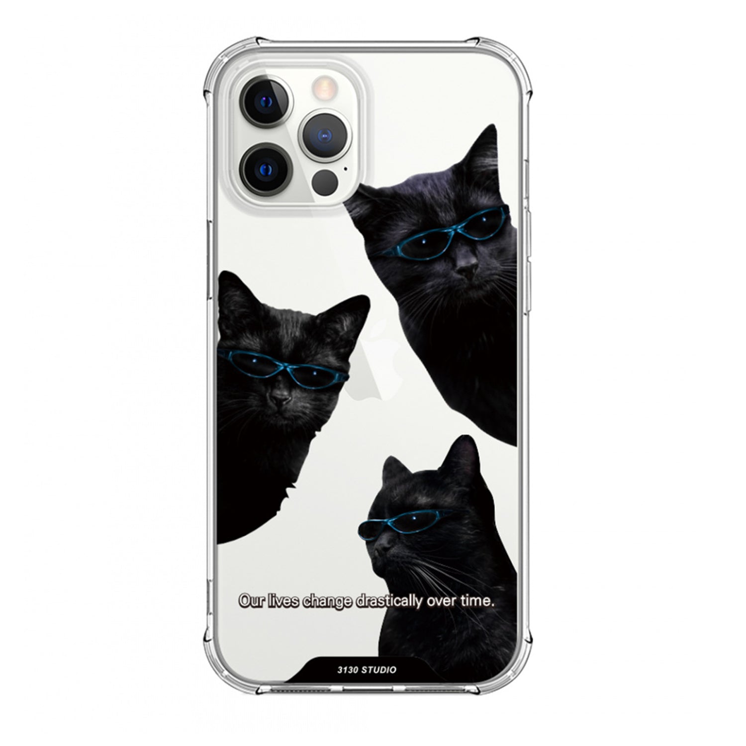 attention blue cat clear case