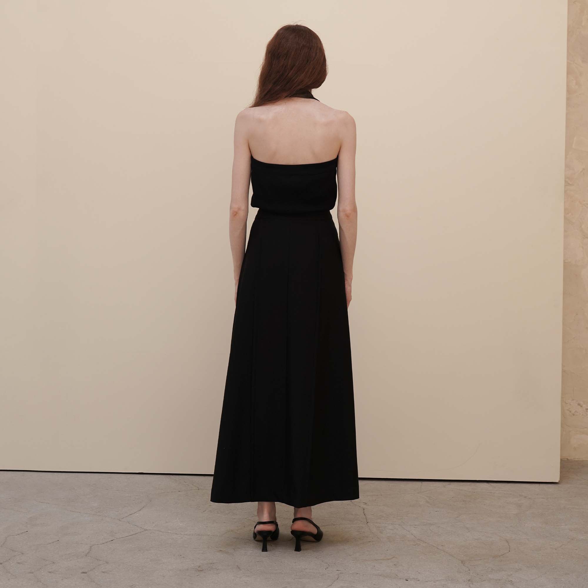 Black Long Wrap Skirts