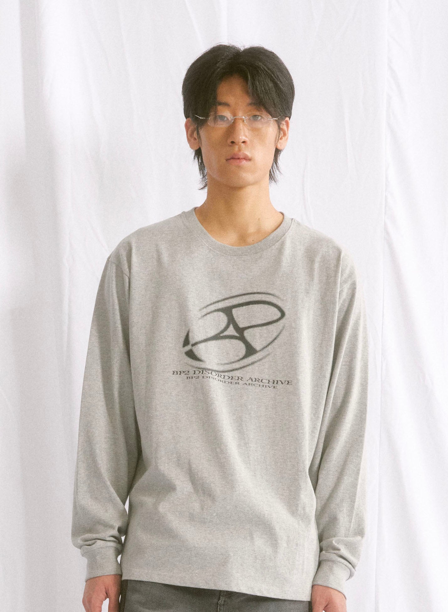 BIG GRAPHIC LOGO LONG SLEEVE MELANGE GREY