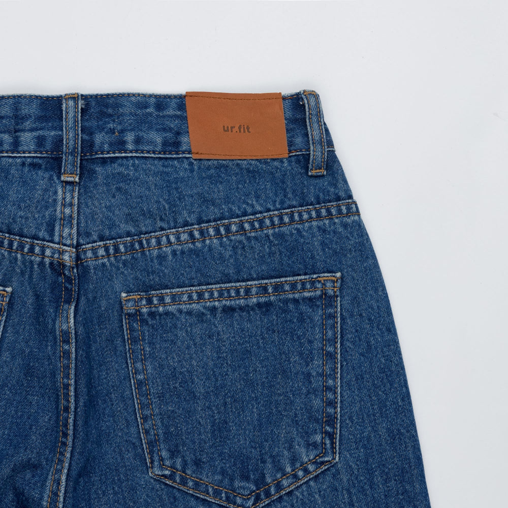 SEMI WIDE FIT BLUE + WHITE DENIM PANTS [17724]