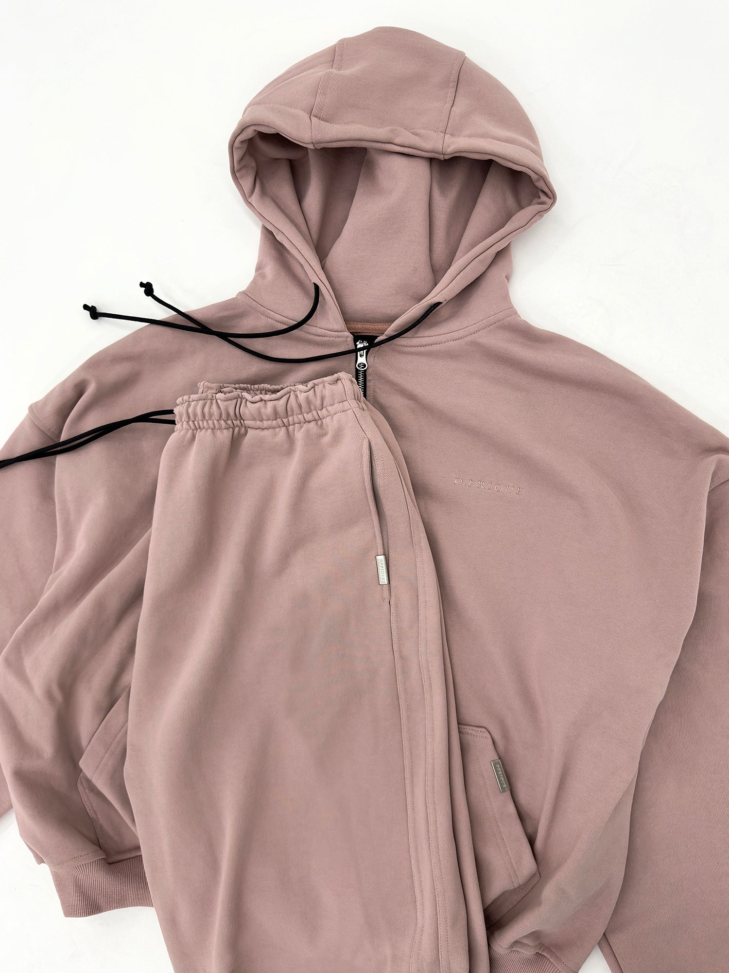 Oversized Full Zip Hoodie - Blush