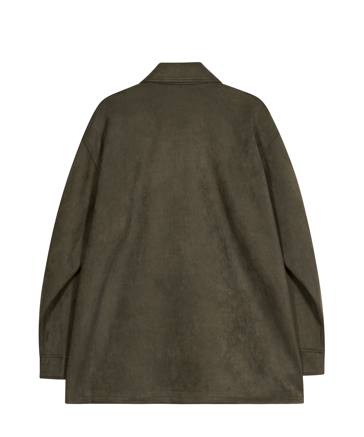 87-STAN033 [Vegan Suede] Bold Waistich Suede Jacket Khaki