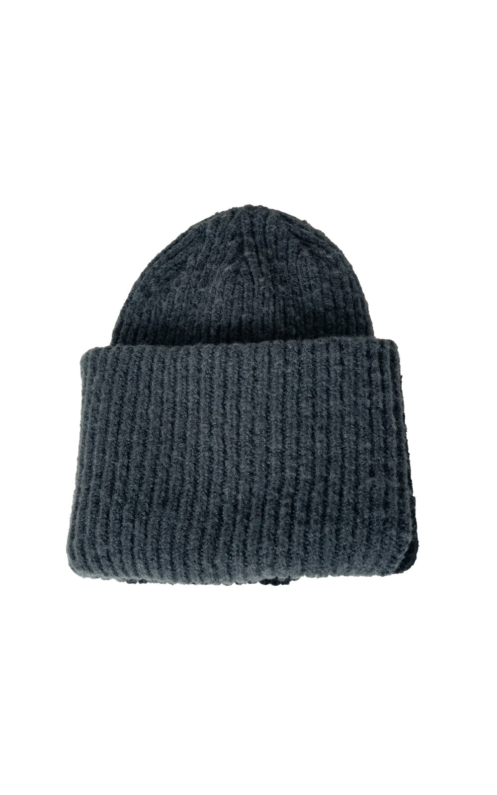 CONTRAST WIDE KNIT BEANIE_[BK