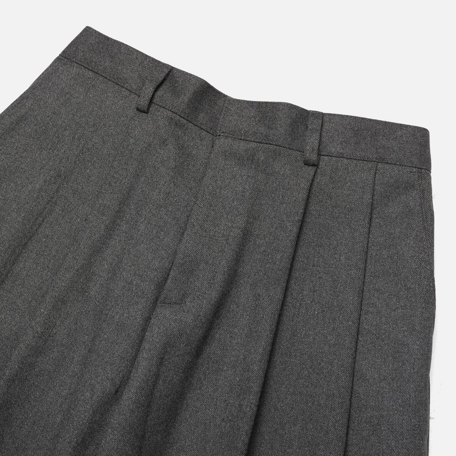 wool pintuck wide slacks