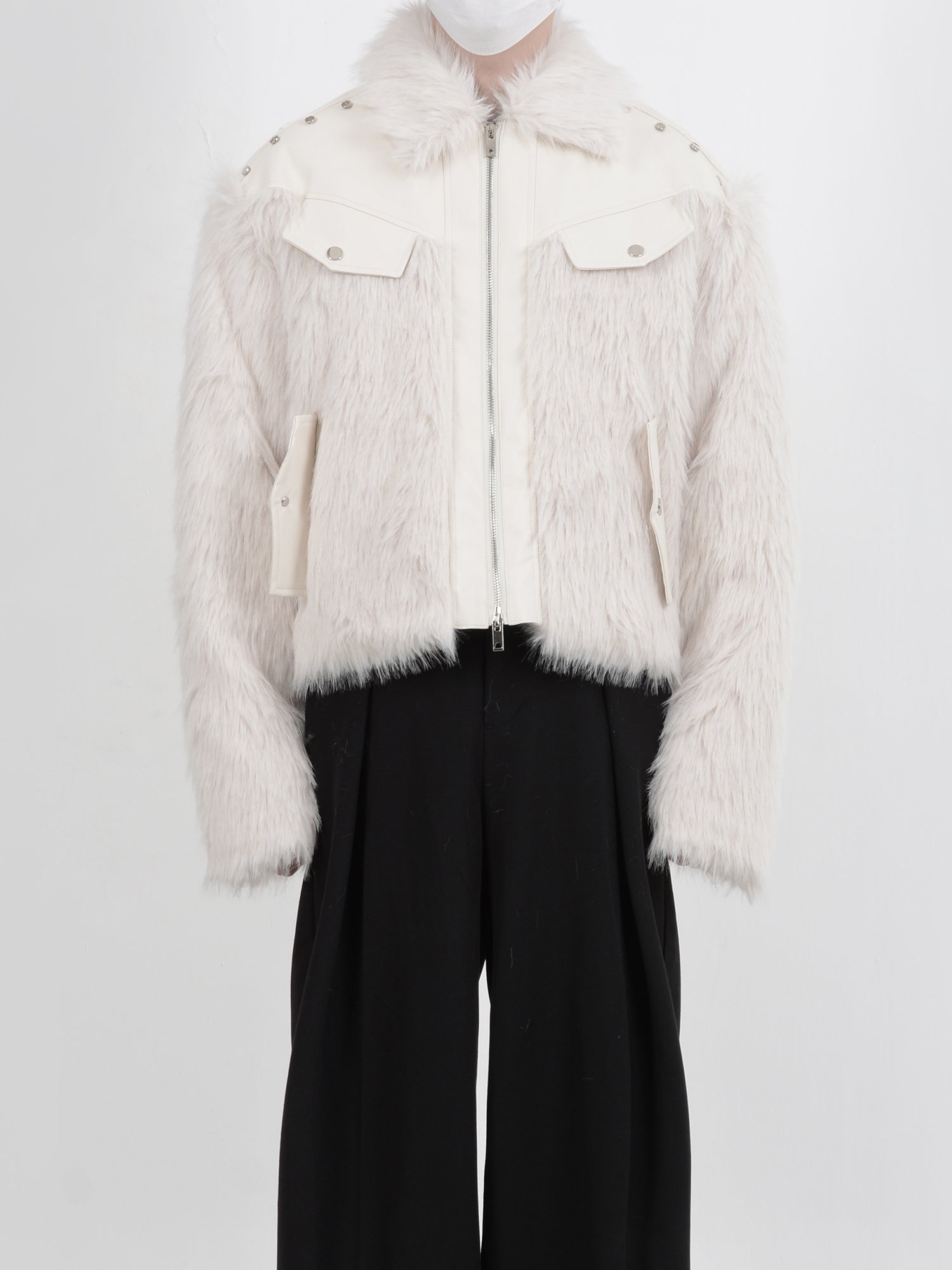 heavyweight leather anti-mink fur coat