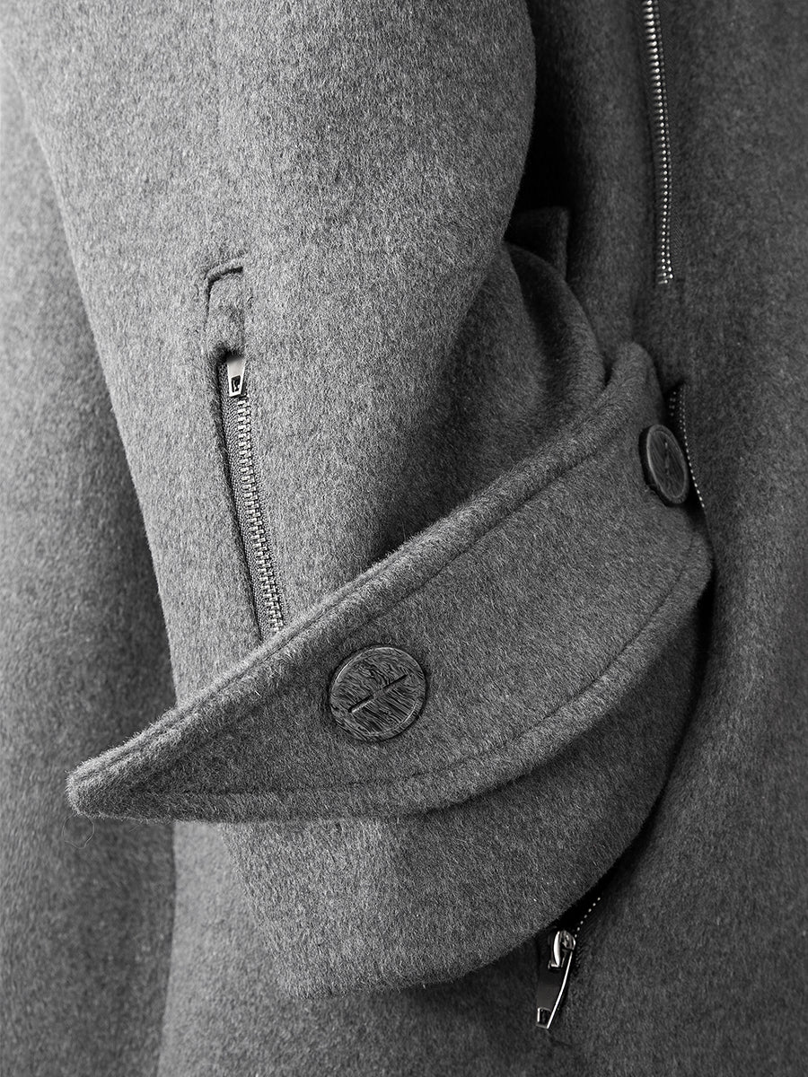 Heavy Shape Premium Gray Wool Coat