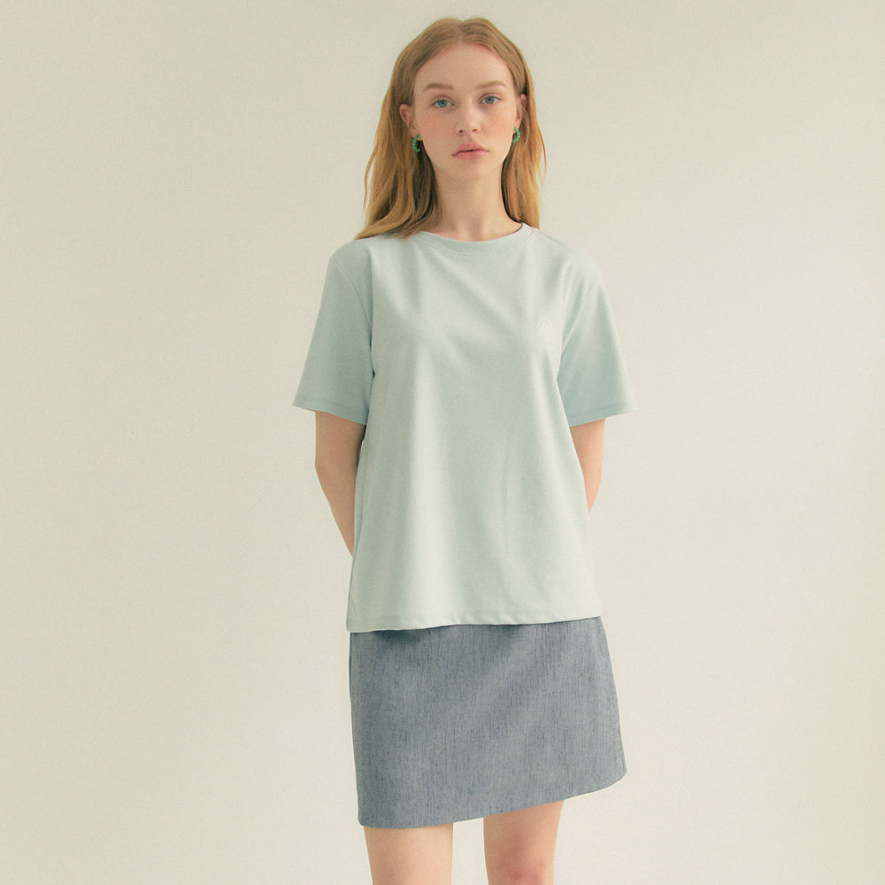 Linen Basic Skirt (Gray)