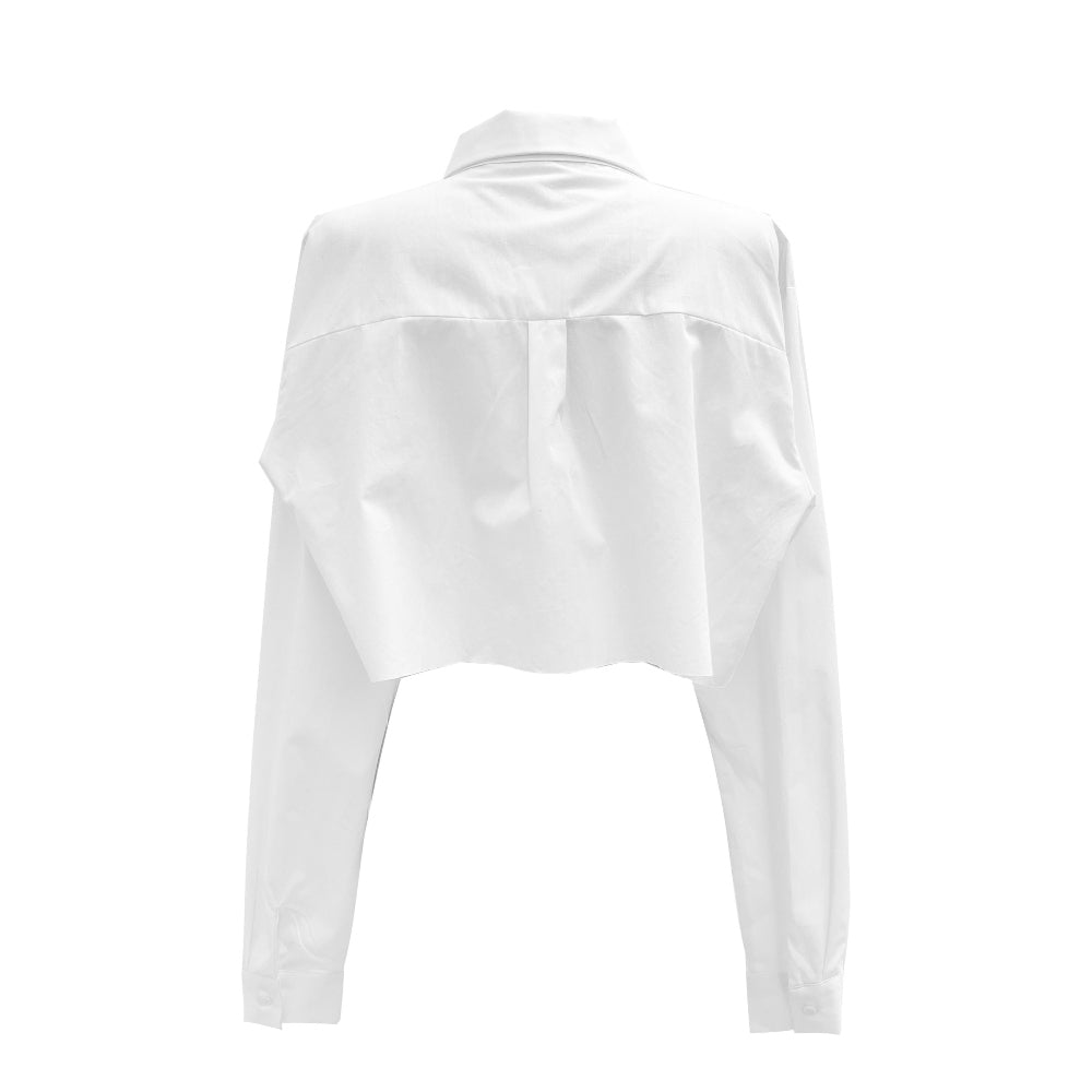 Pocket detail crop cutting shirts (2 Color)