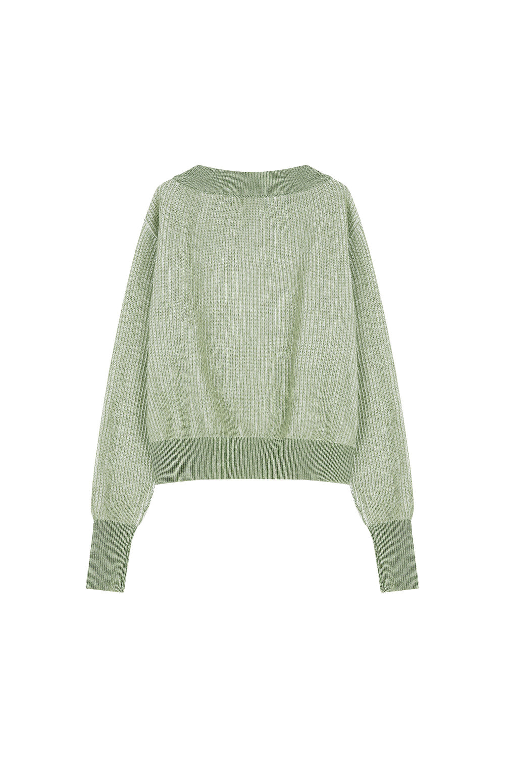 Melange Rib Knit Top _ Green