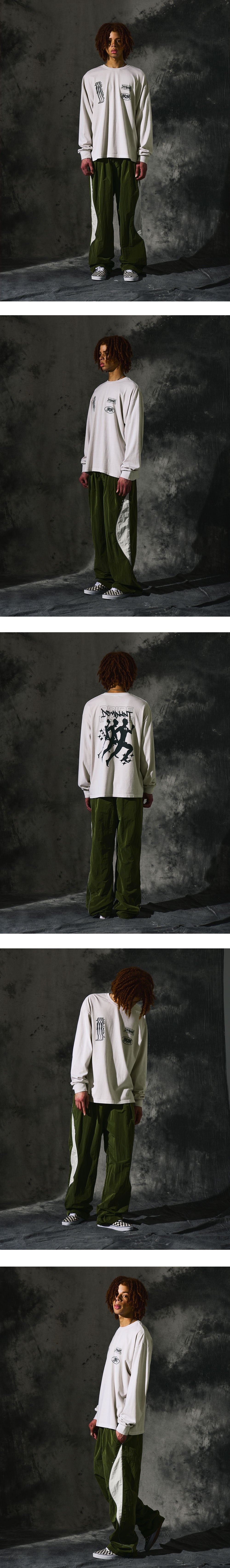 [16s Cotton]RP Pigment Washing Long Sleeve_Milk