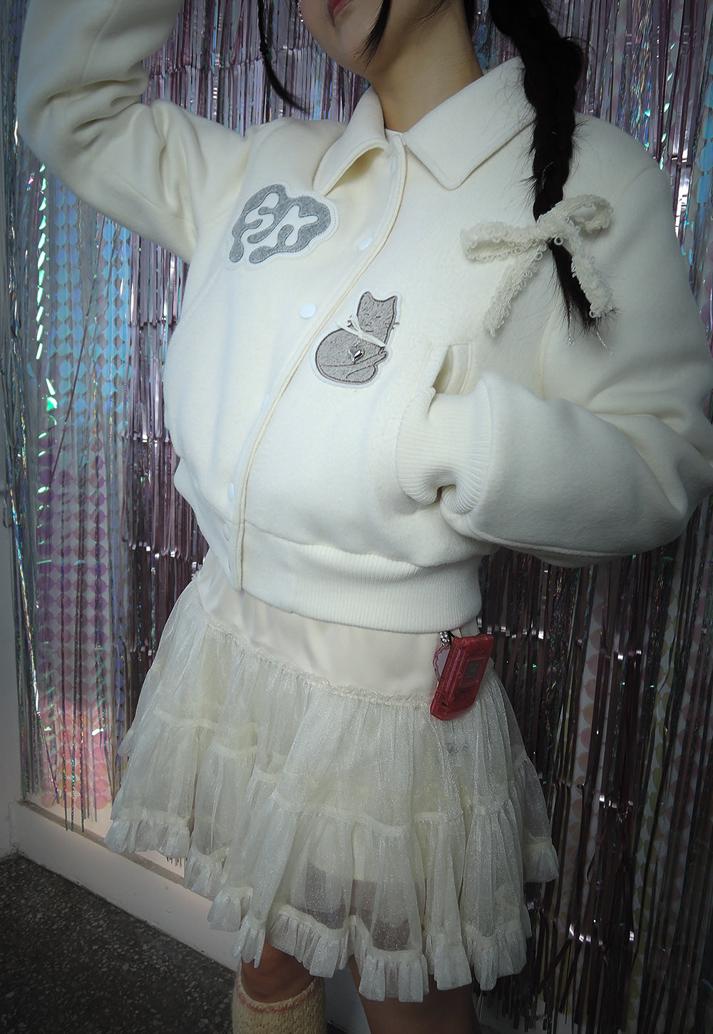 KITTY WOOL TATTOO JUMPER _WHITE