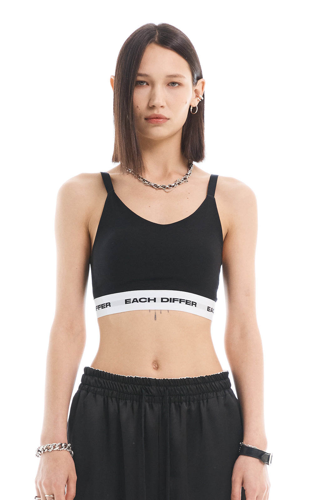 LOGO BAND BRA TOP_BLACK