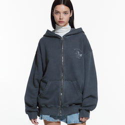 CRACK ANGEL HOODIE ZIP-UP CHARCOAL