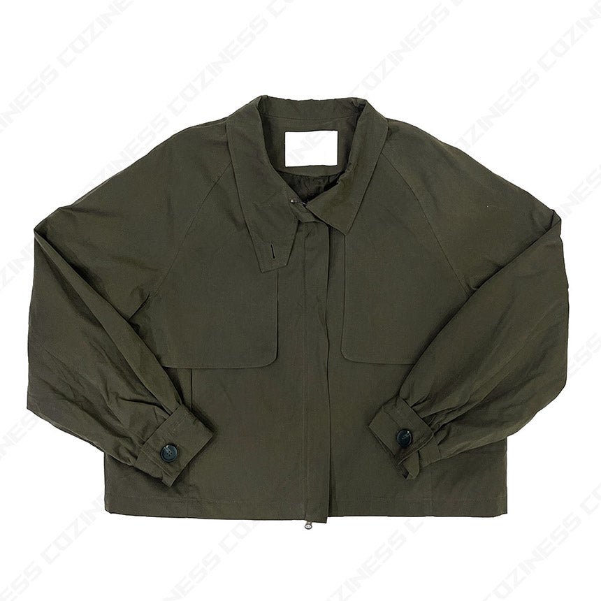 OWN Wax Coated Cropped Bomber Jacket (3 colors)