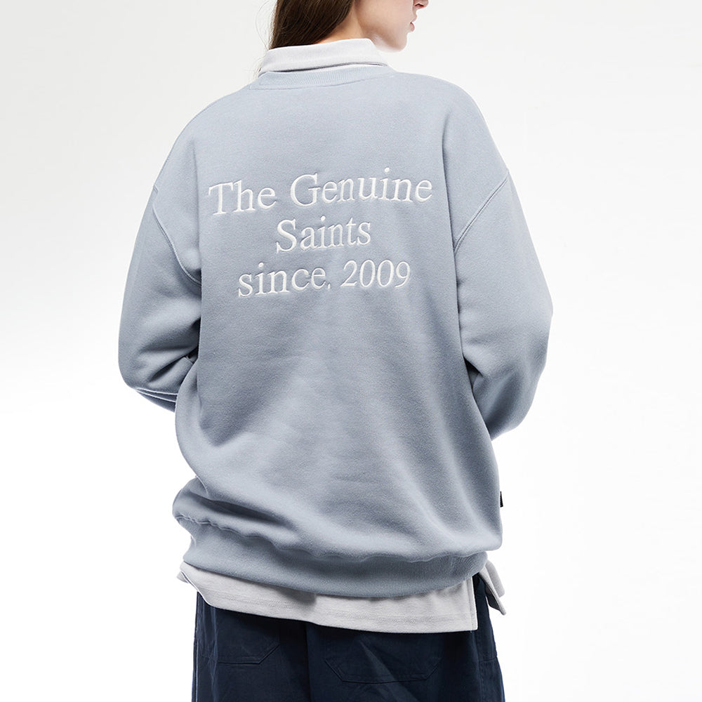 SP SERIF LOGO CREWNECK-LIGHT BLUE