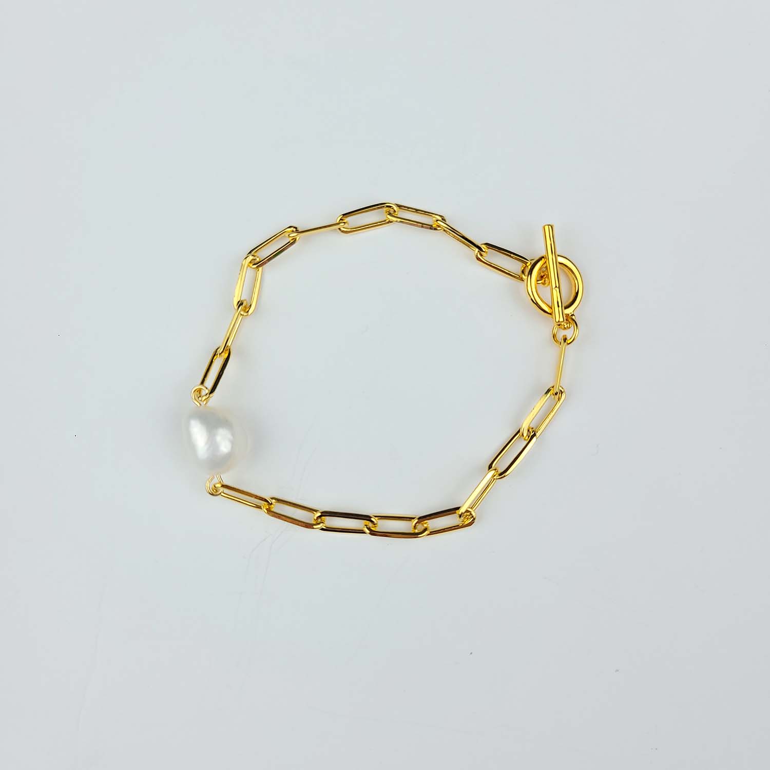 Fresh water pearl toggle bracelet (2COL)