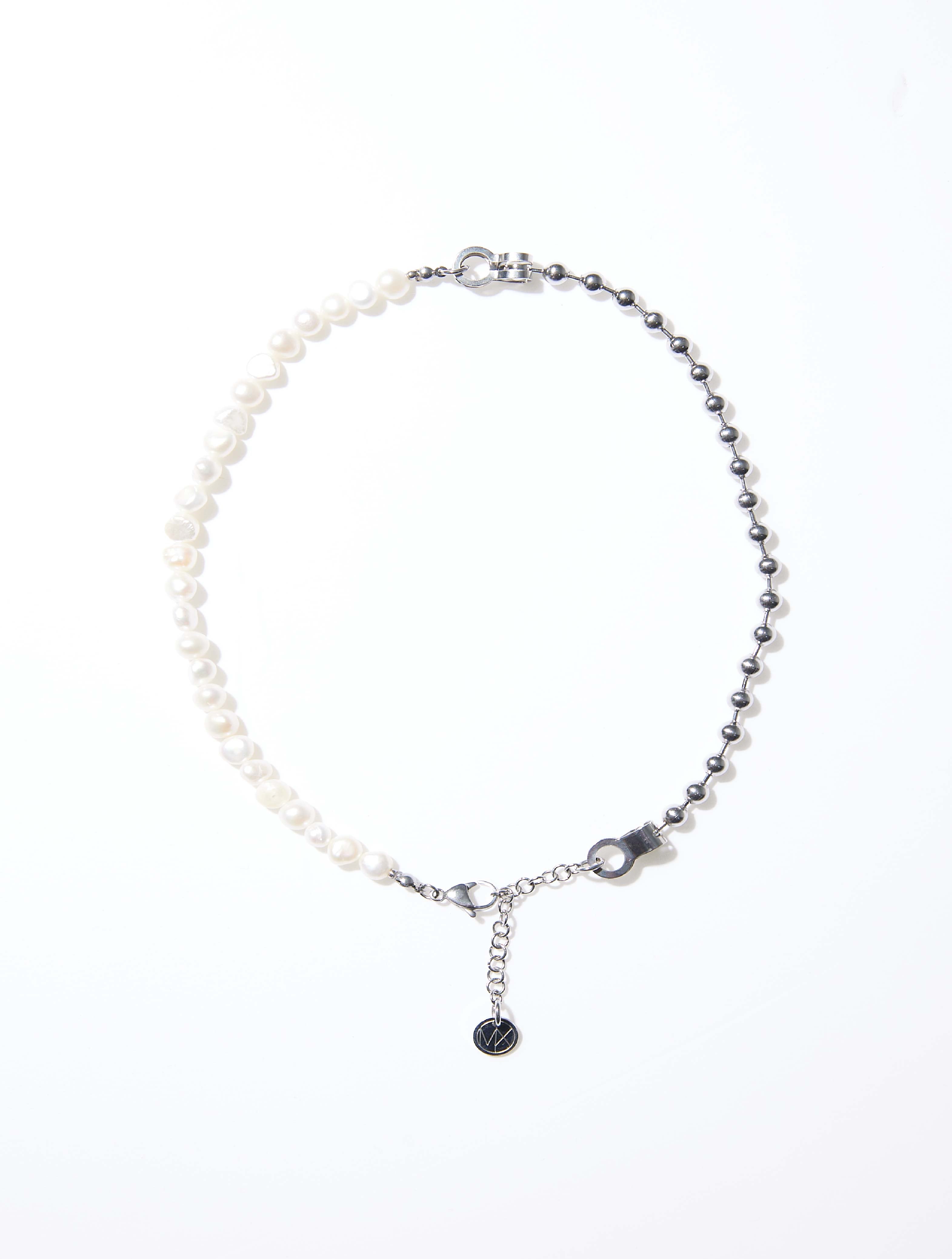 MN014 STAINLESS STEEL WITH FRESHWATER PEARL NECKLACE