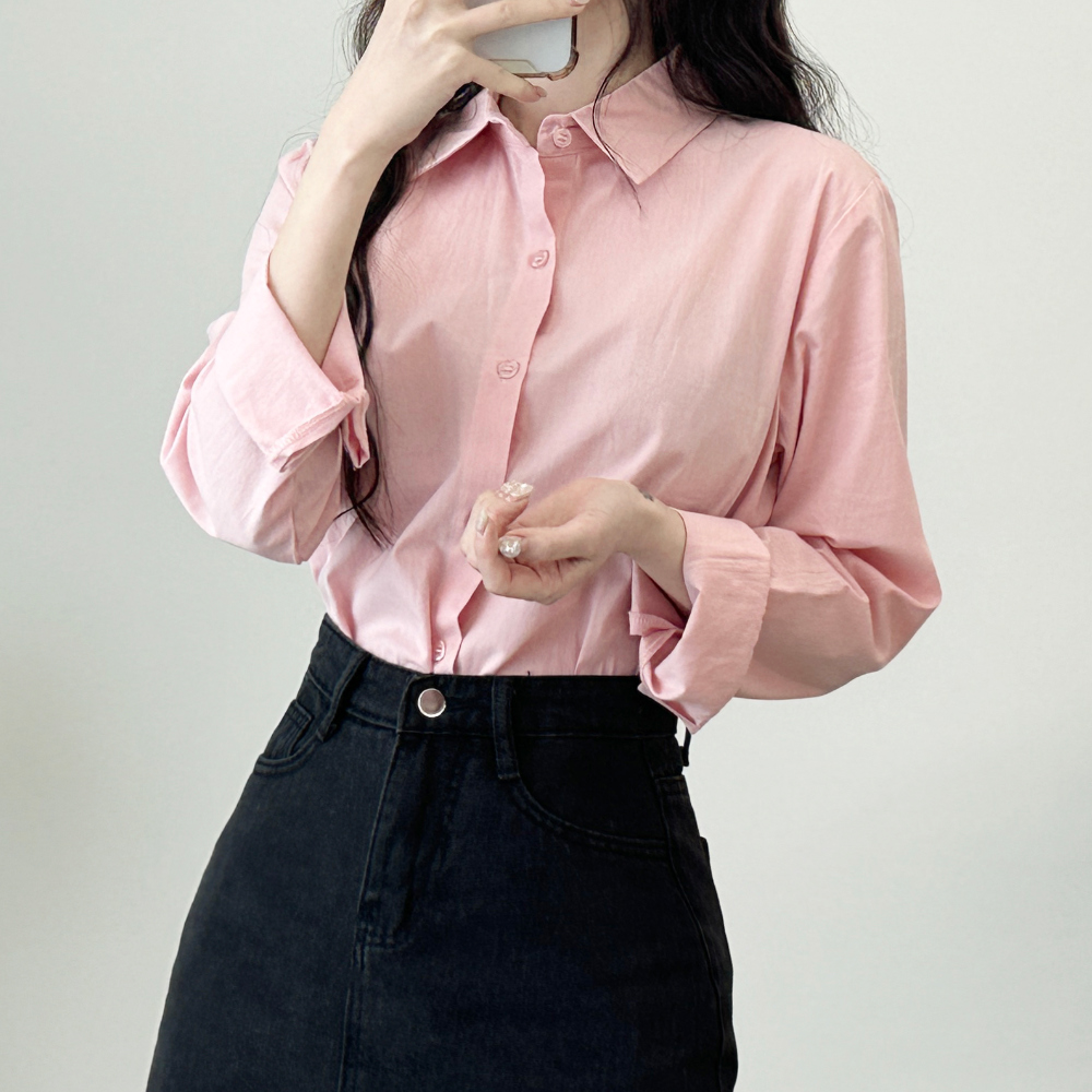 Cotton Basic Long Sleeved Shirt