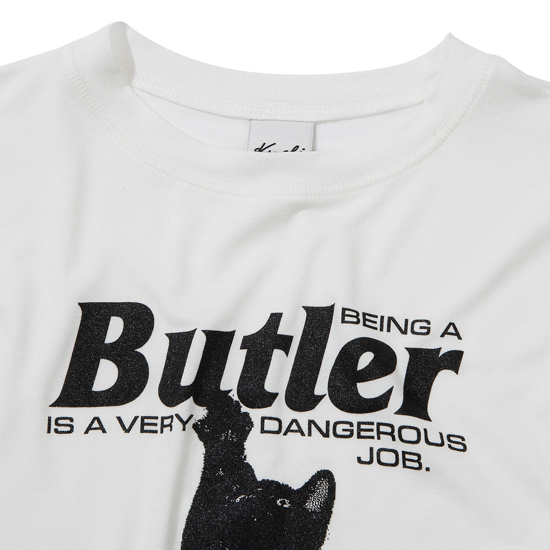 CAT BUTLER Crop long-sleeved T-Shirt (WHITE)