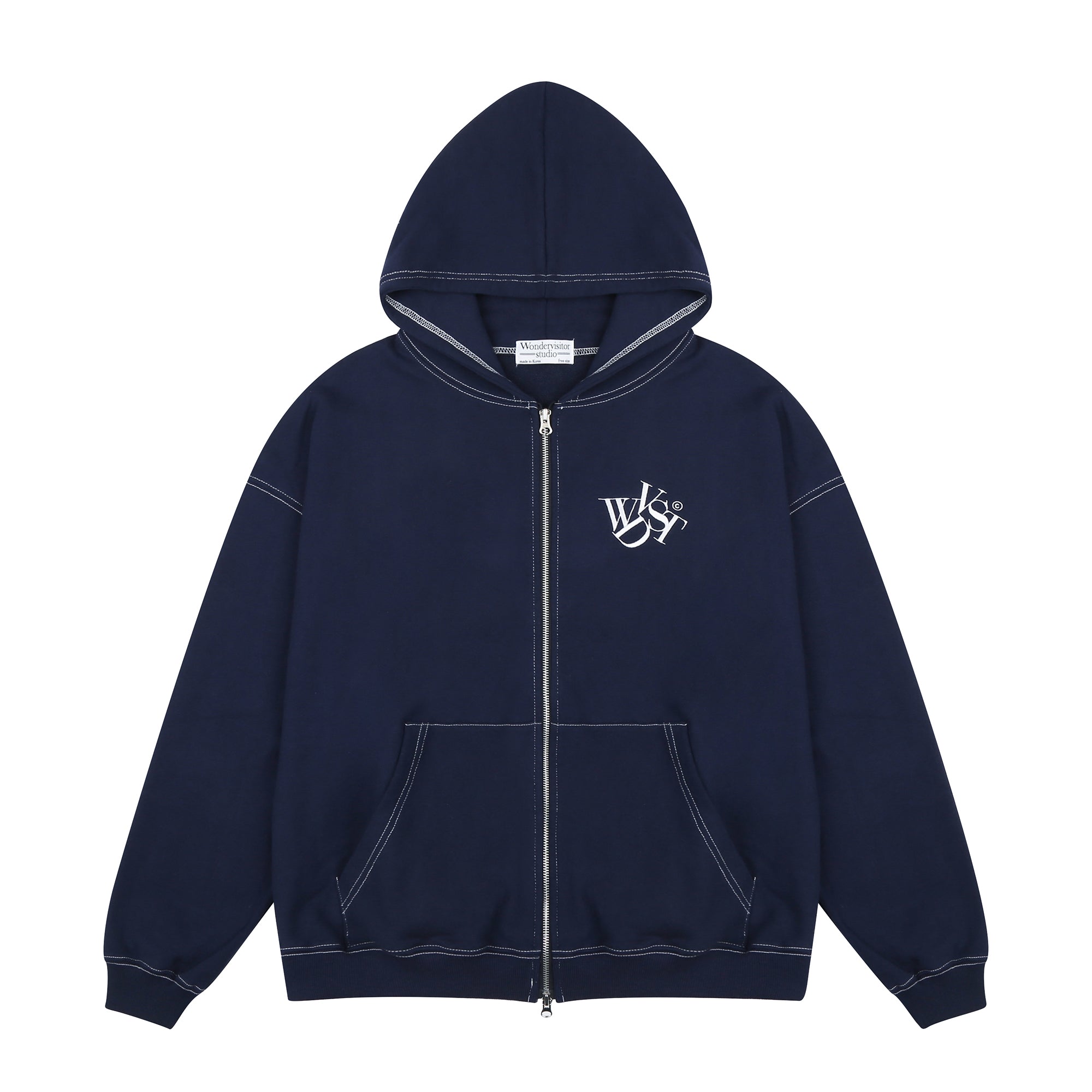 Logo Stitch Hood Zip-up [2 Color]