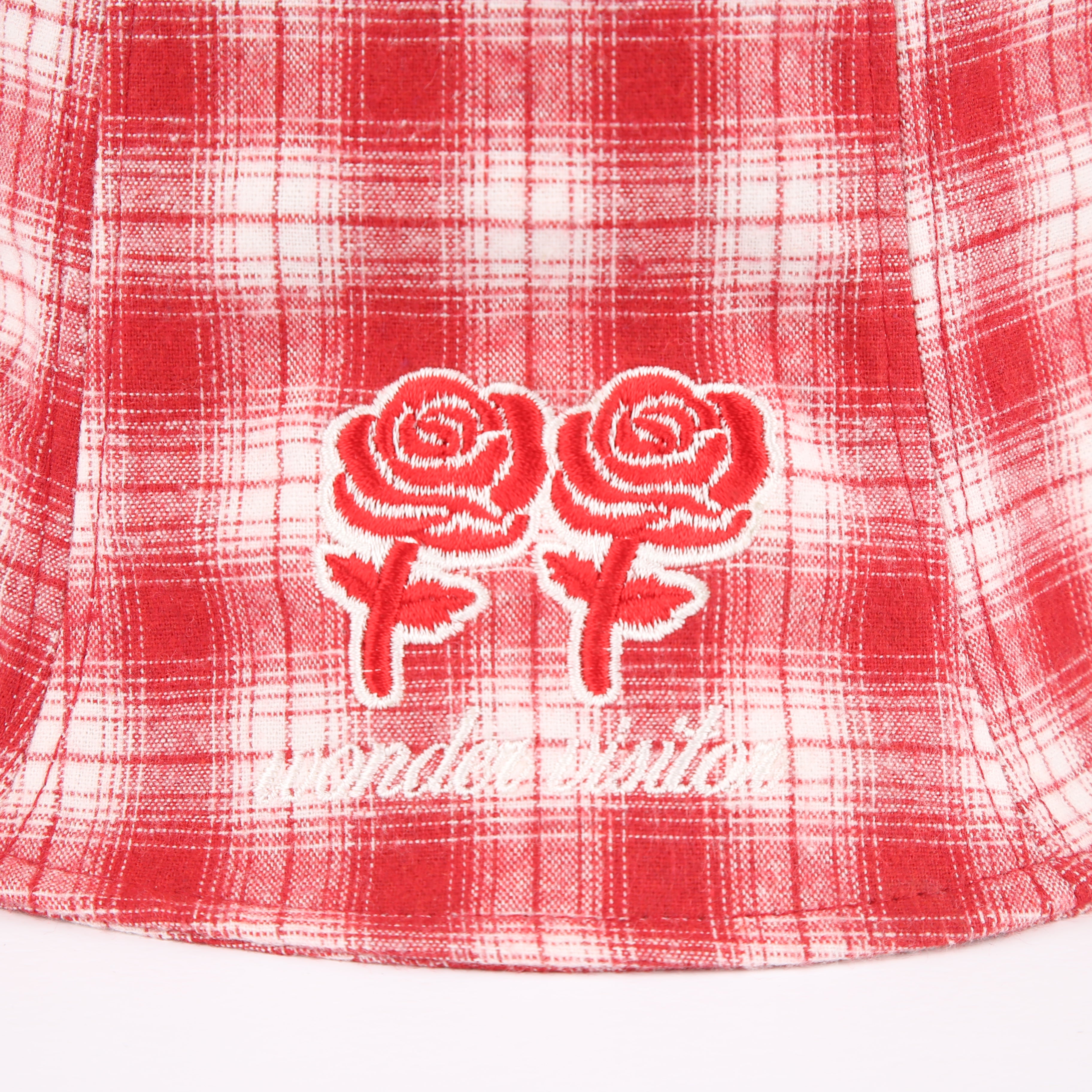 Twin rose check bucket [Red]