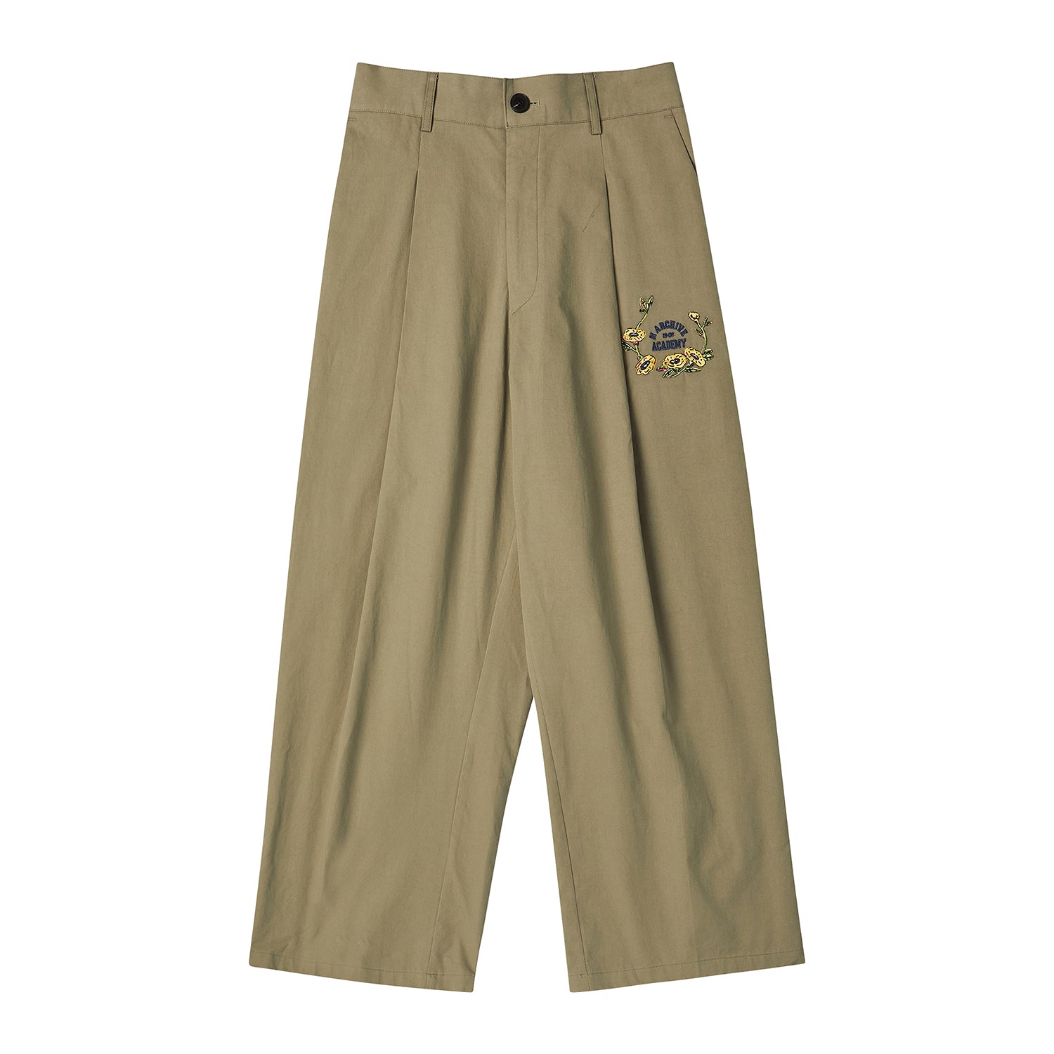 [COLLECTION LINE] ACADEMY LOGO COTTON WIDE PANTS KHAKI