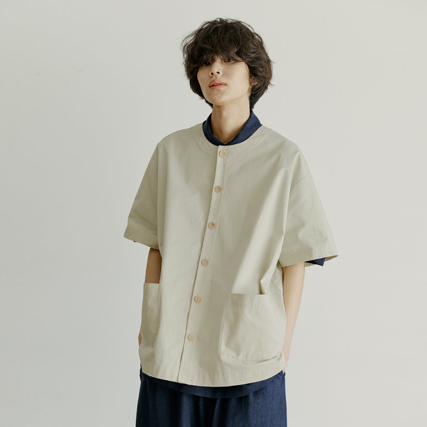 cunisex round half shirts jacket cream