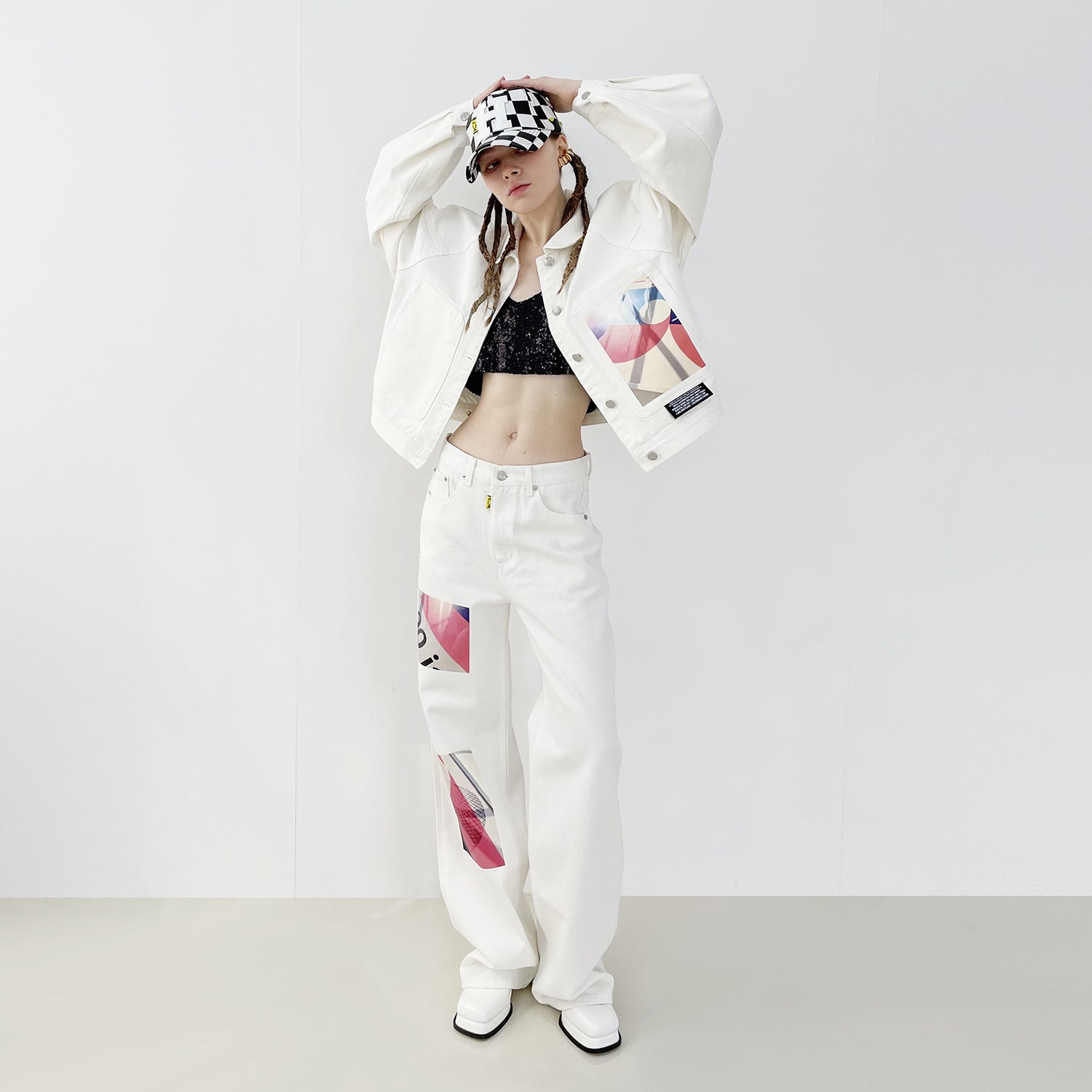 [RECYCLE COTTON] PRINTED STRAIGHT PANTS_WHITE