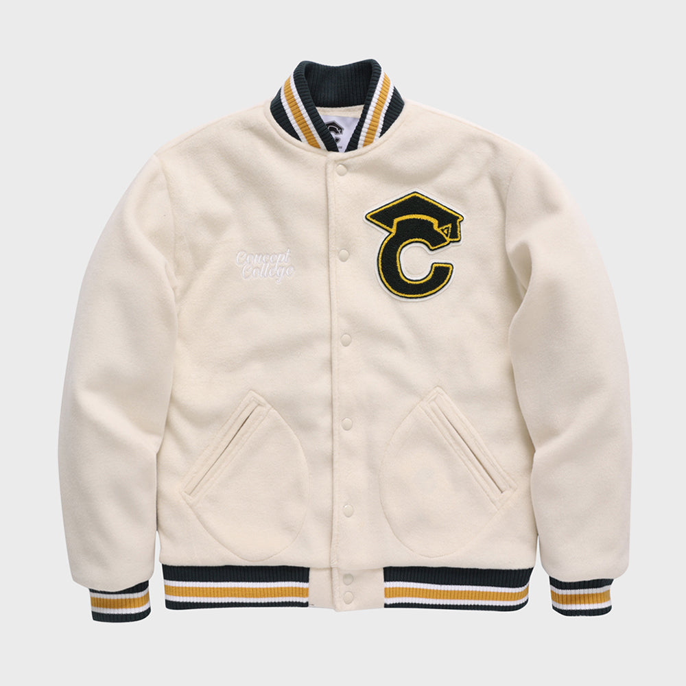 All Ivory graduation cap patch Unisex Varsity Jacket