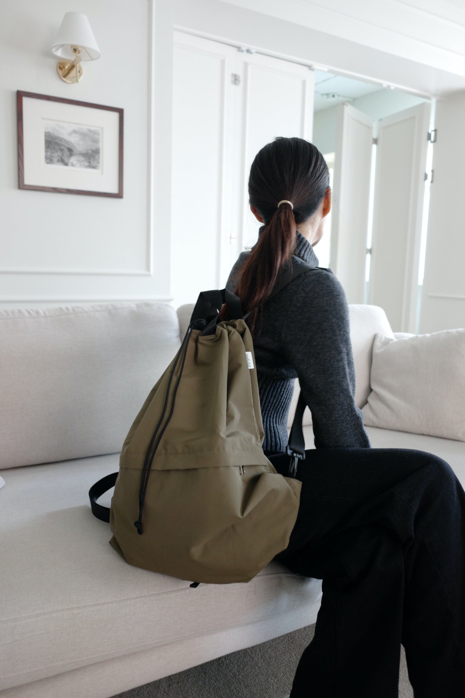 String backpack (Khaki_Brown)