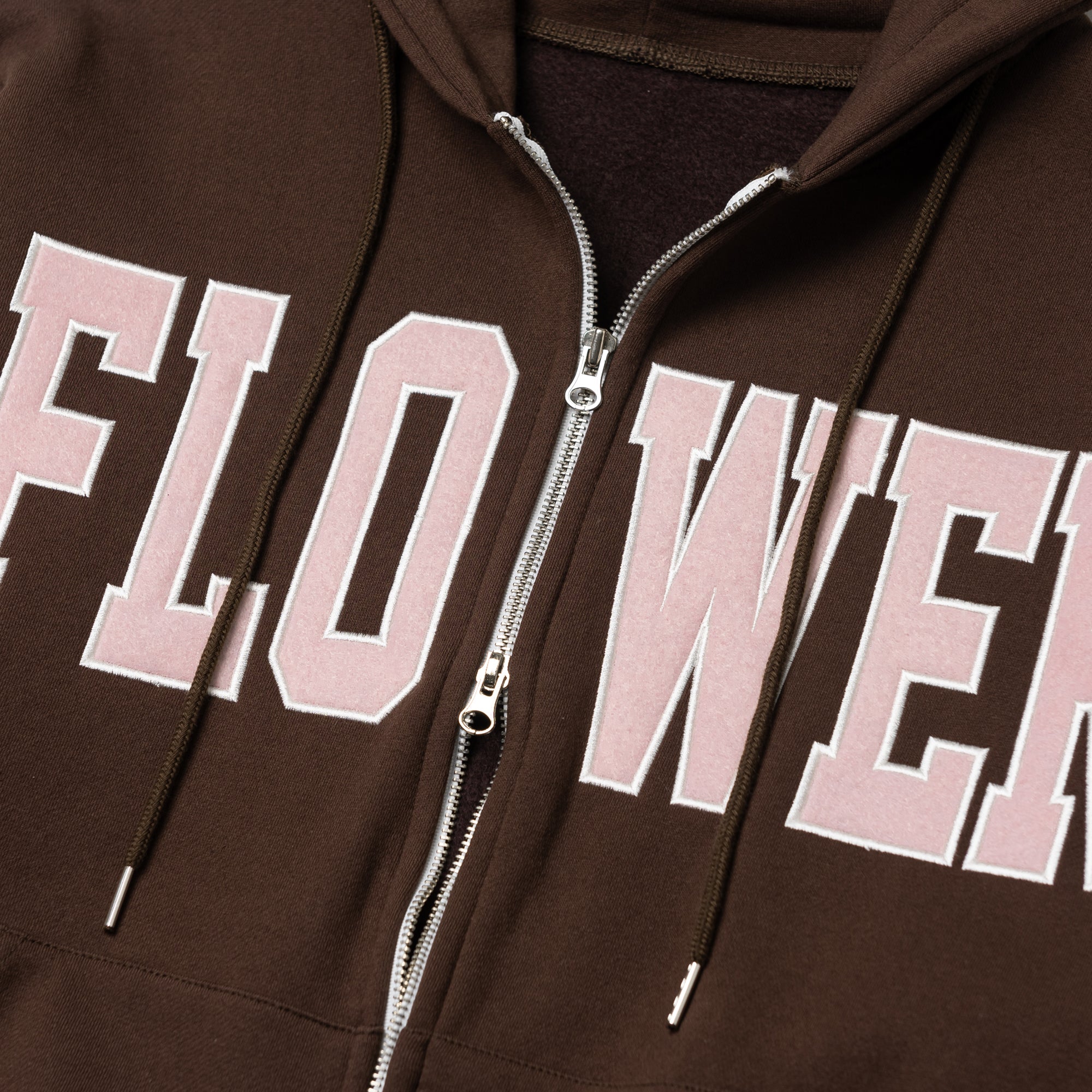 FLOWER ZIP UP HOOD(BROWN)