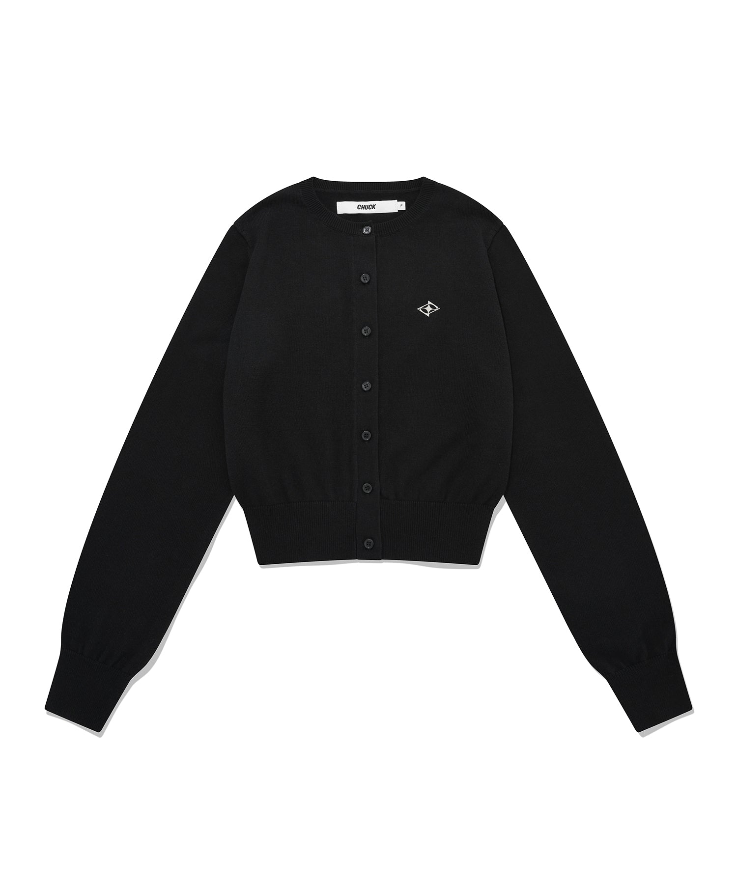 CHUCKラウンドネックスリムフィットニットカーディガン / CHUCK ROUND NECK SLIM FIT KNIT CARDIGAN (BLACK)