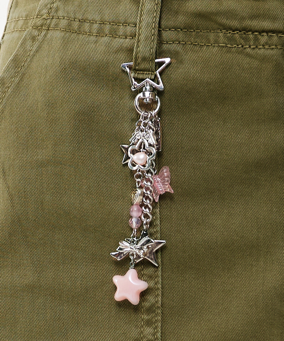 Star Ribbon Butterfly Star Keyring