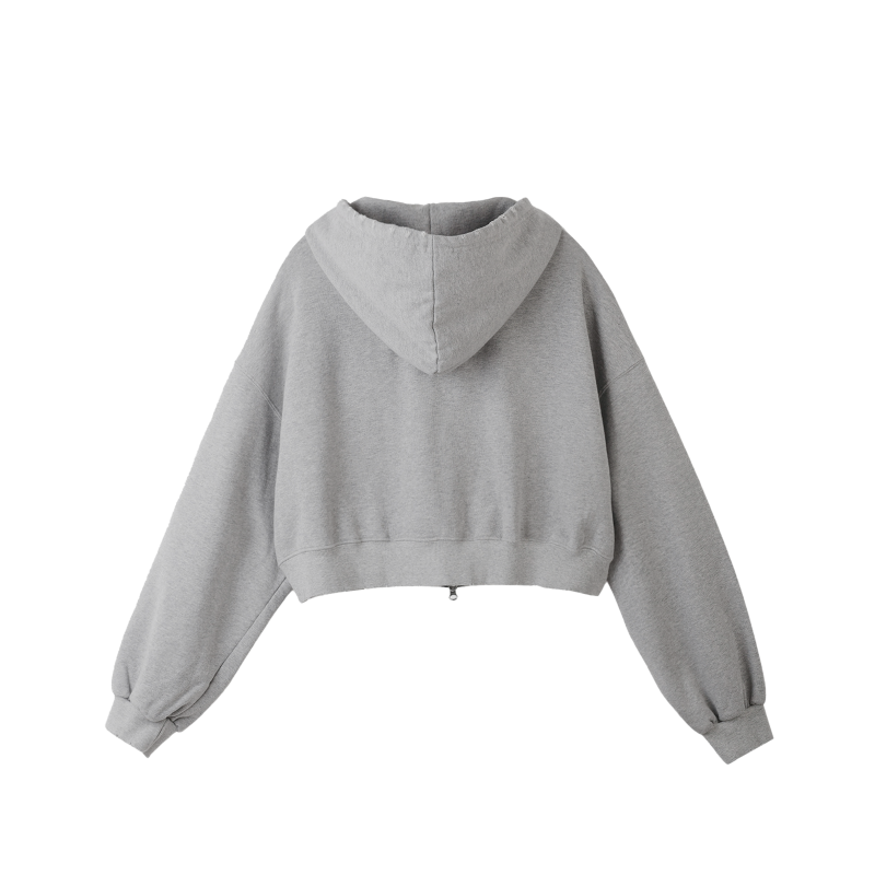 damage hood zip up (grey)