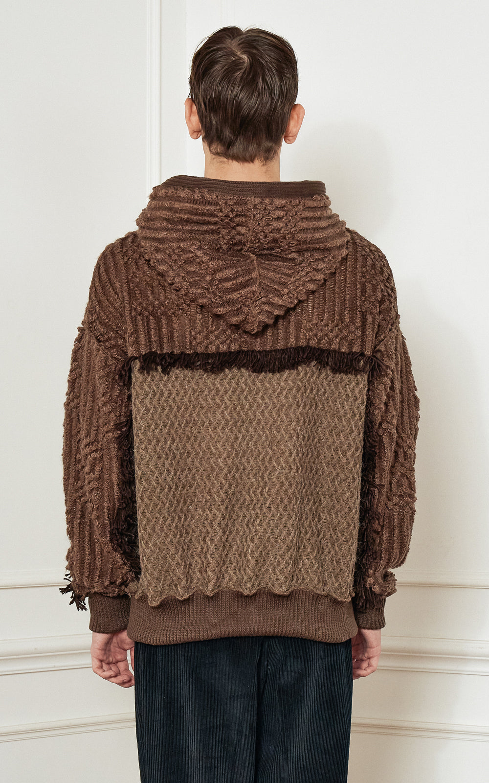 INSIDE-OUT TASSEL WOOL KNIT HOOD_[BROWN]