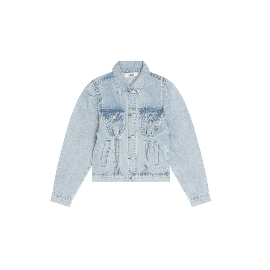 PINTUCK LIGHT BLUE DENIM JACKET [6066]