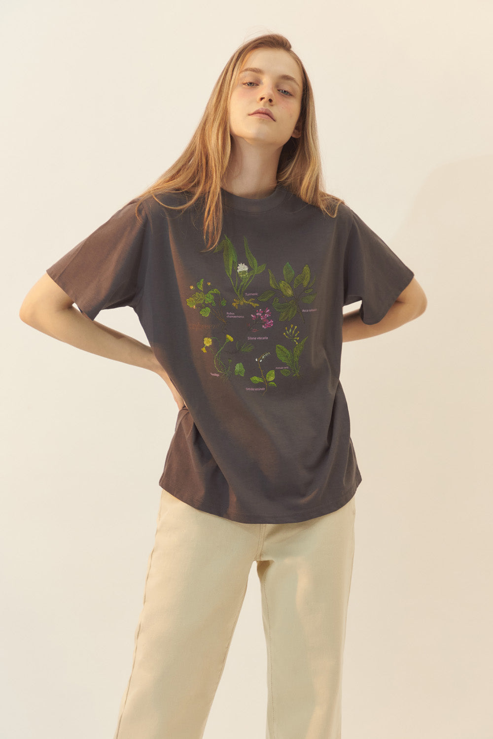 [BREEZE] Botanical Garden T-Shirts_CHARCOAL (CTD1)