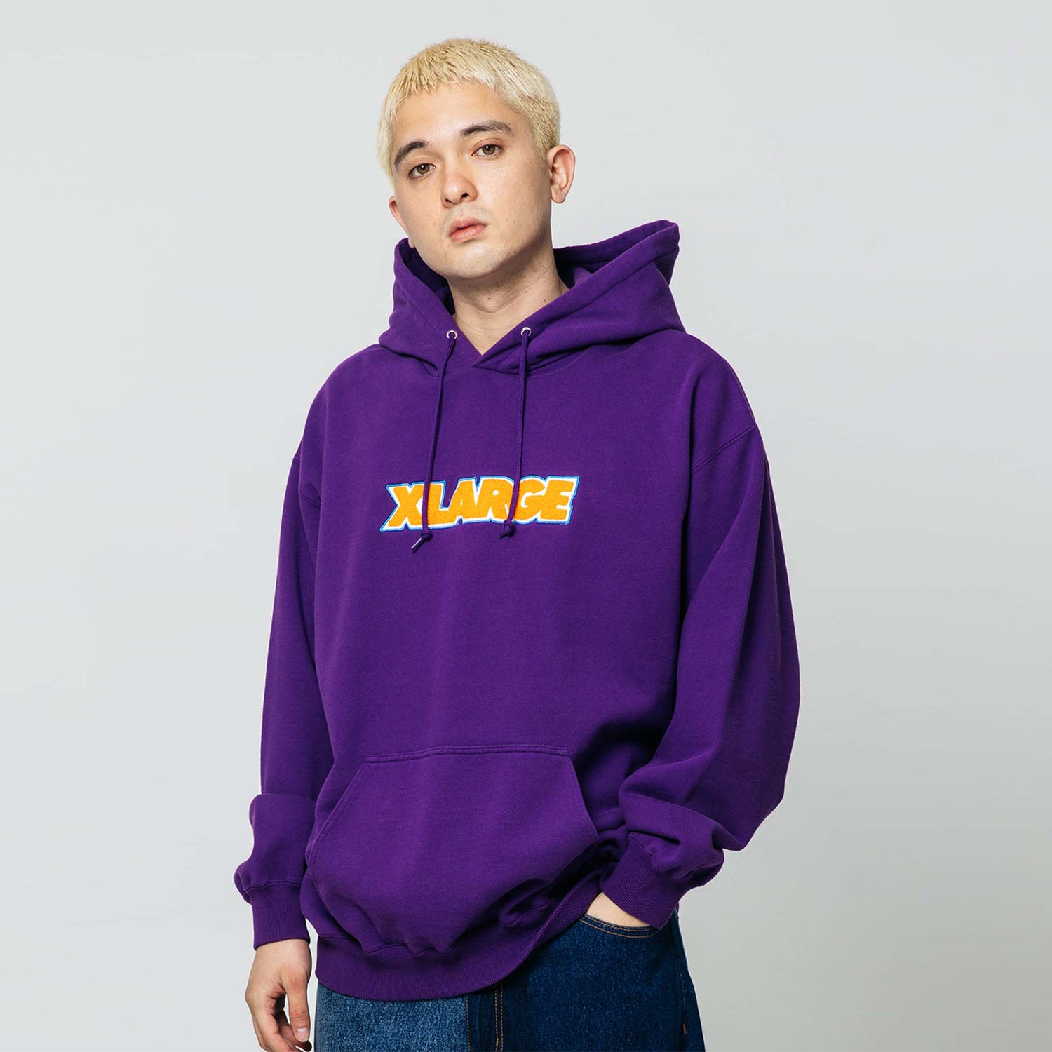 TWO TONE STANDARD LOGO PULLOVER HOODED SWEAT