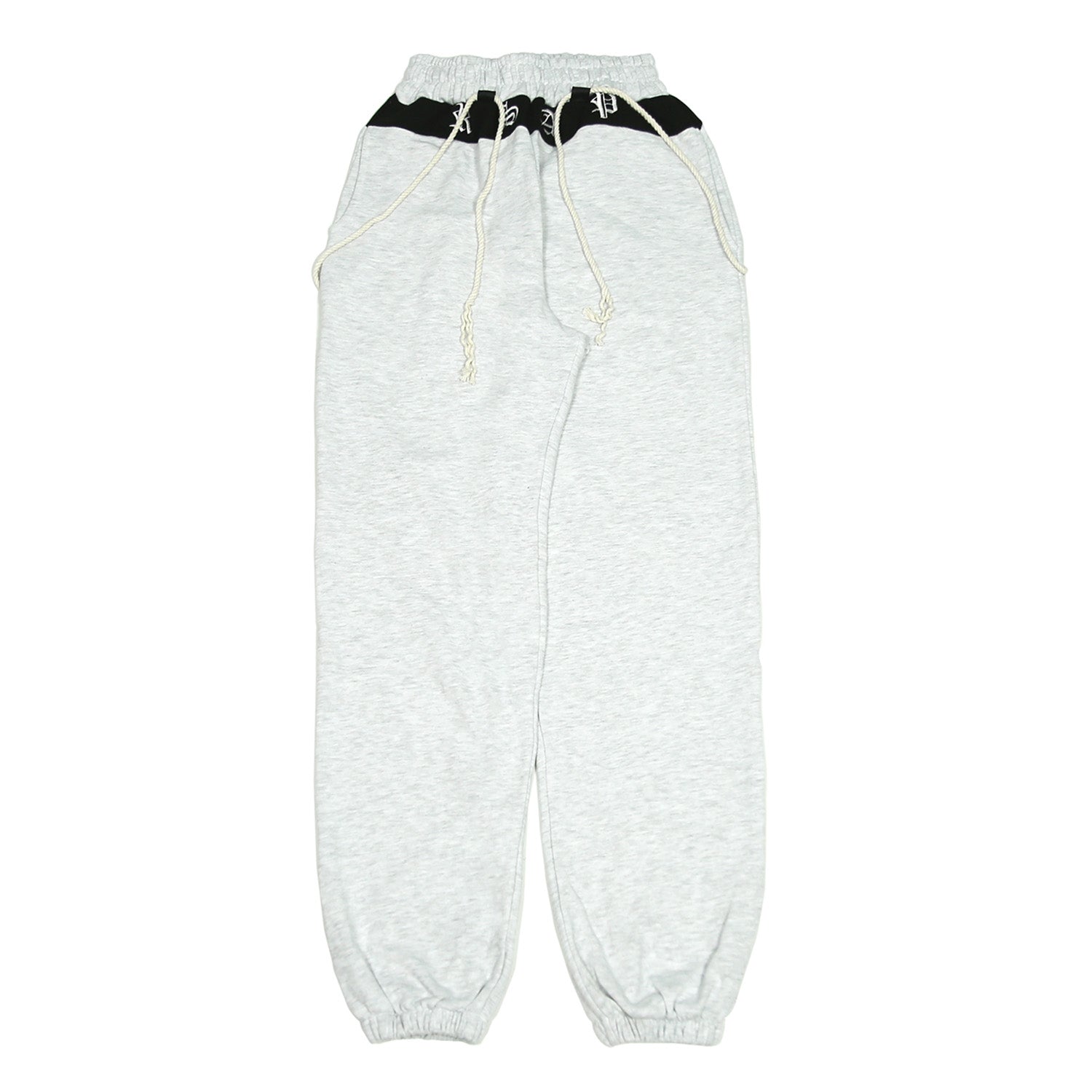 222 Rope coloring jogger pants - White Melange